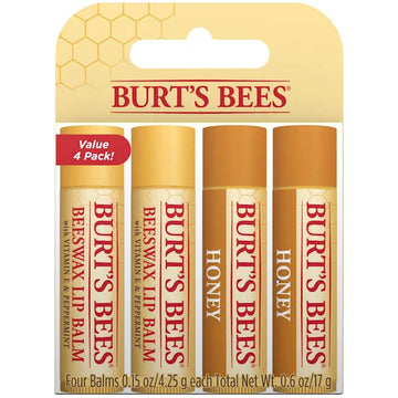 Burt's Bees Beeswax & Honey Lip Balm 4 Pack